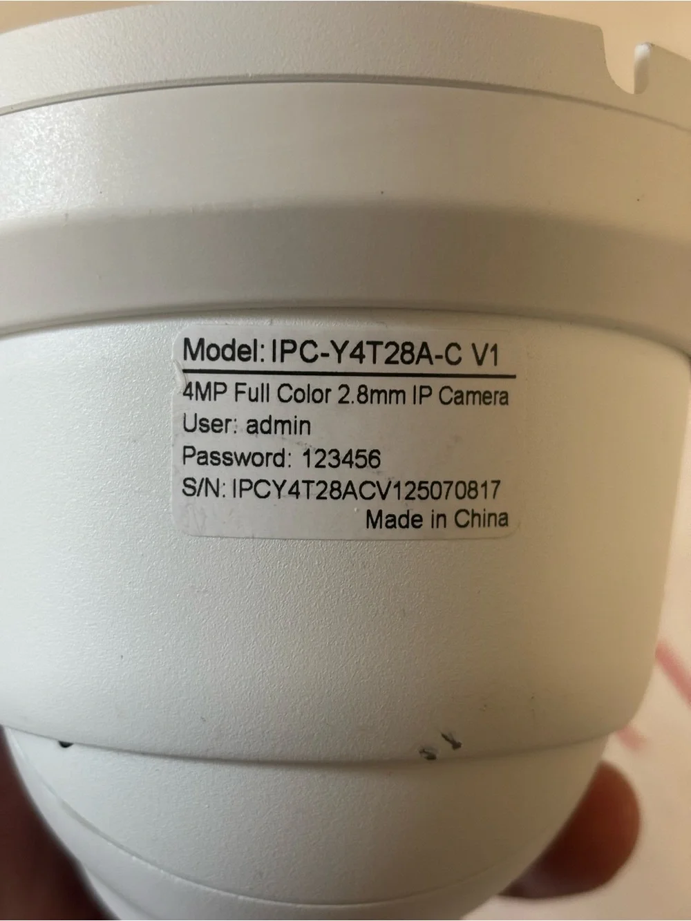 4MP PoE IP Turret Dome Camera 2.8mm Full Color w/ Audio IPC-Y4T28A-C